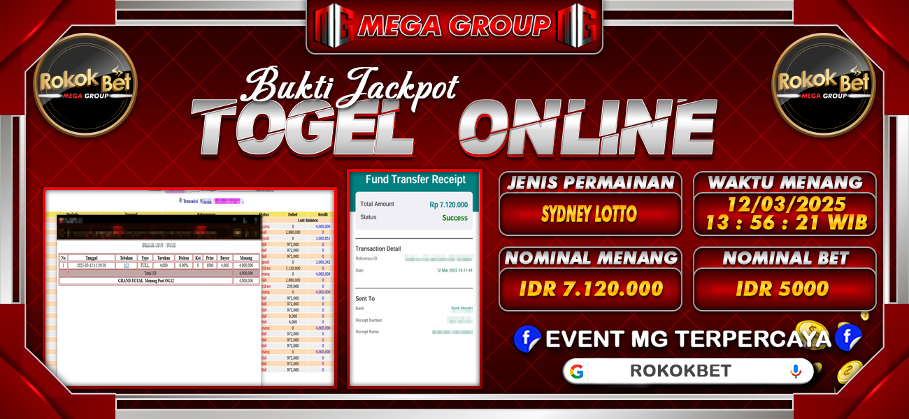 Bukti JP situs Rokokbet hari Jumat, 14 Maret 2025