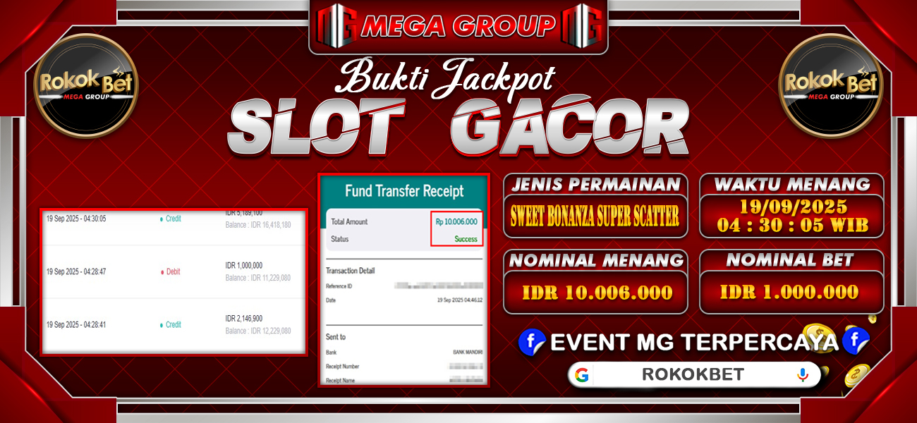 Bukti JP situs Rokokbet hari Jumat, 19 September 2025
