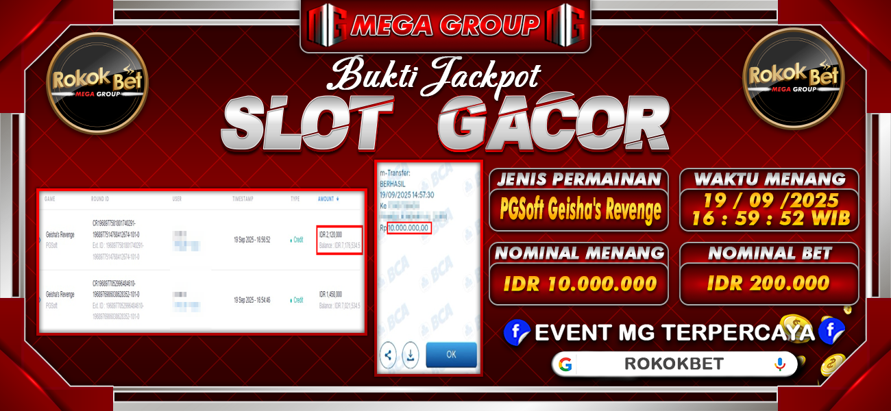 Bukti JP situs Rokokbet hari Jumat, 19 September 2025