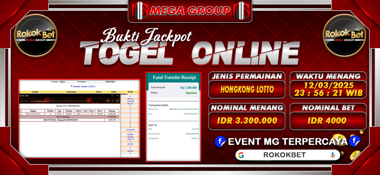 Bukti JP situs Rokokbet hari Jumat, 14 Maret 2025