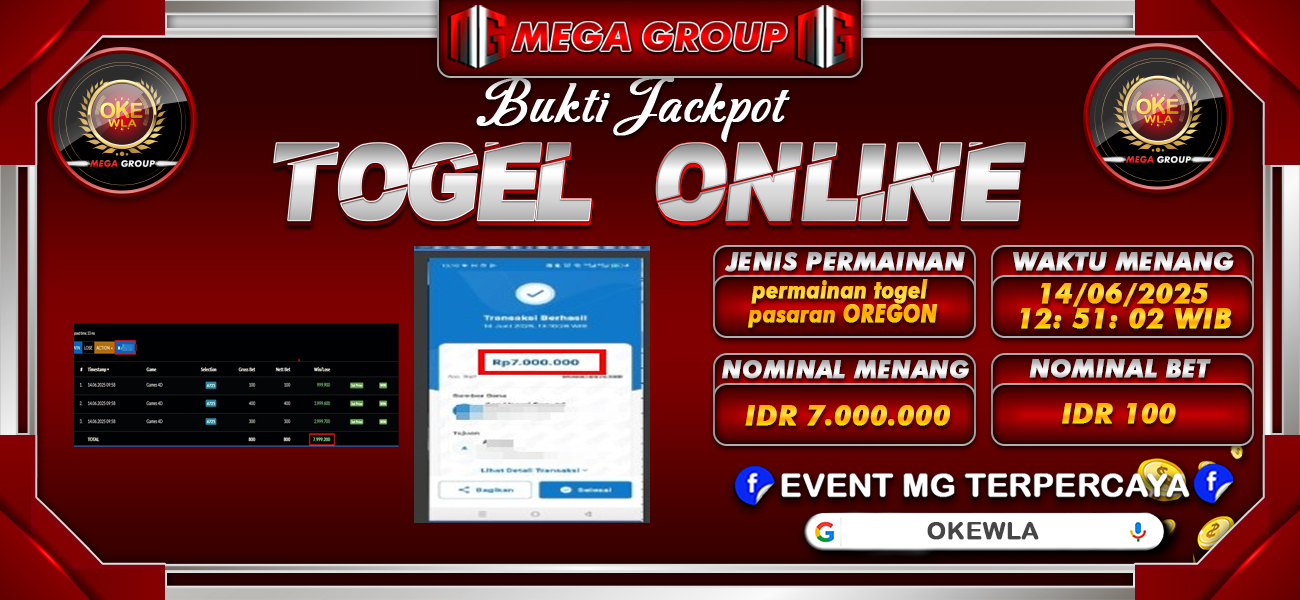 Bukti JP situs Rokokbet hari Sabtu, 14 Juni 2025