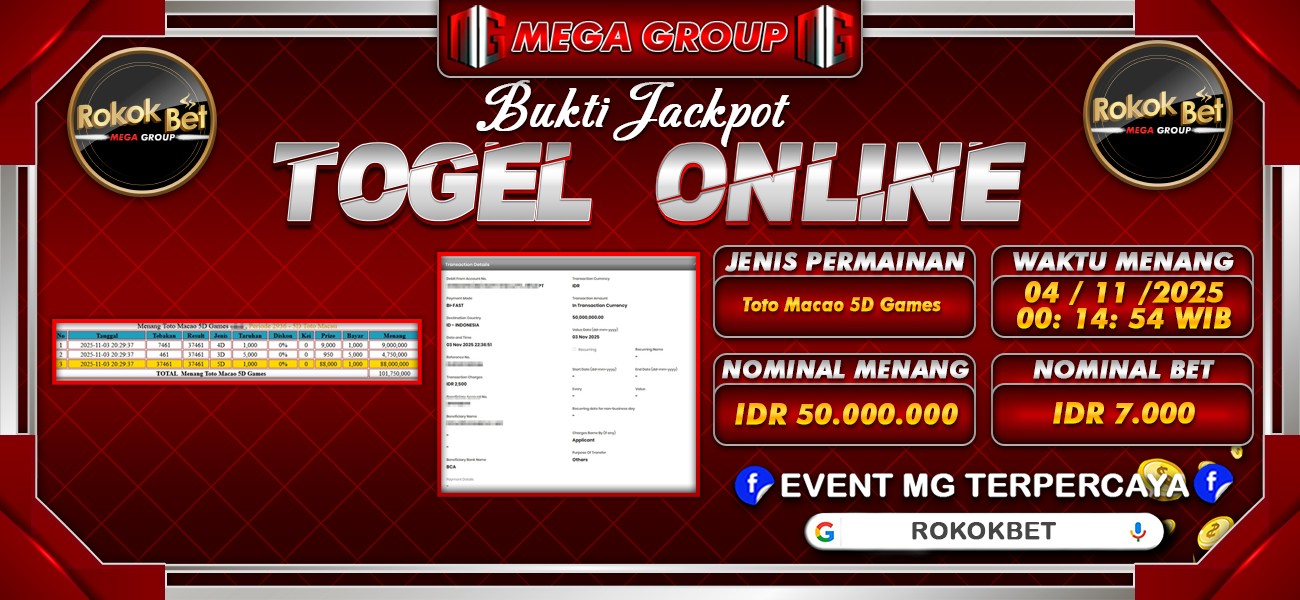 Bukti JP situs Rokokbet hari Selasa, 04 November 2025