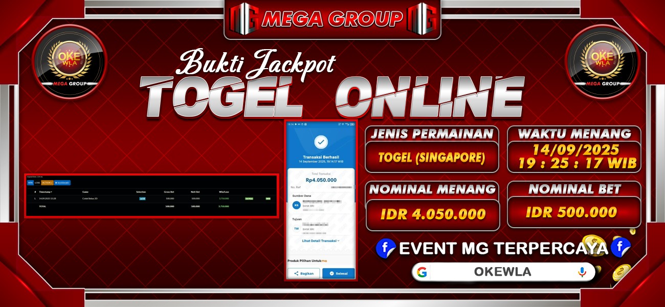 Bukti JP situs Okewla hari Minggu, 14 September 2025